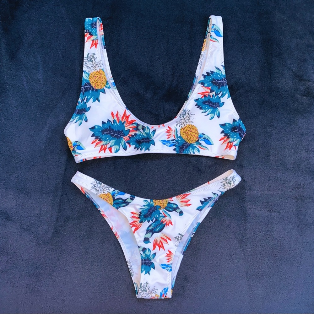 Floral Pineapple Swimsuit Bikini